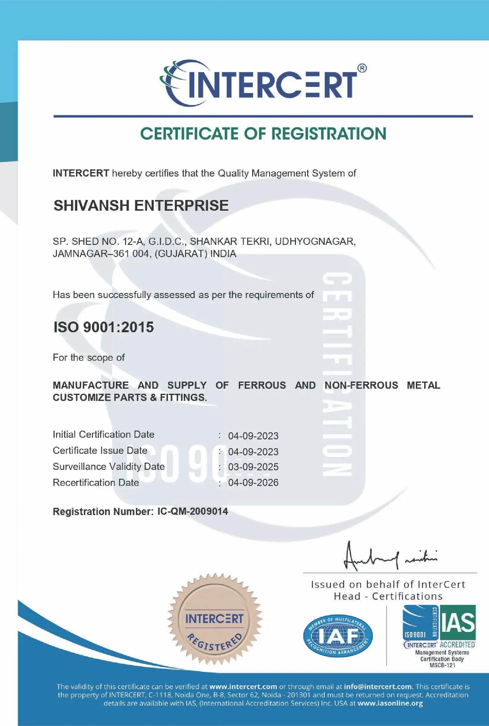 Shivansh Certificate